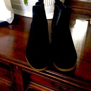 Franco Sarto wedge heel black suede boots.  Size 8 excellent condition